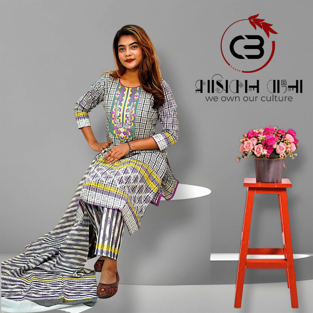 Black check salwar kameez