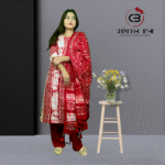 white and red color salwar kameez